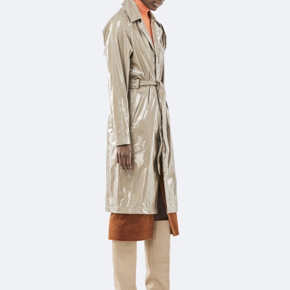 Rains brand, long Trench Coat/Rain Coat, beige color, Size M/L